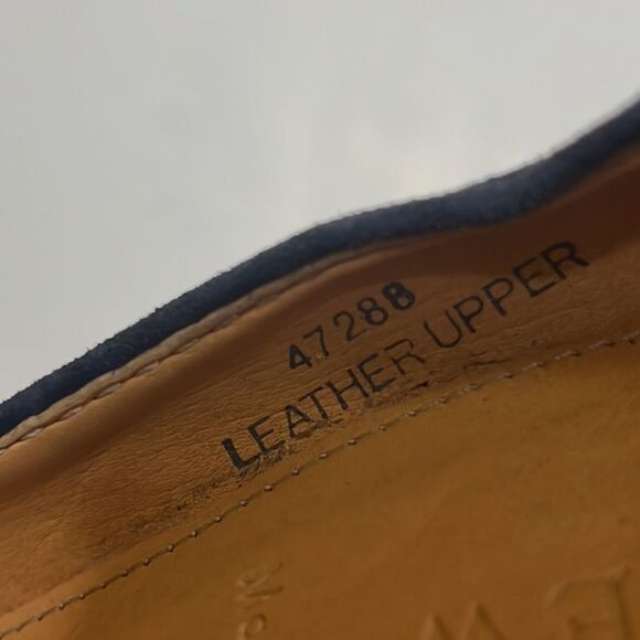 J.CREW LEATHER ALMOND TOE BLUE HEEL PUMPS SIZE 5 - Picture 9 of 9